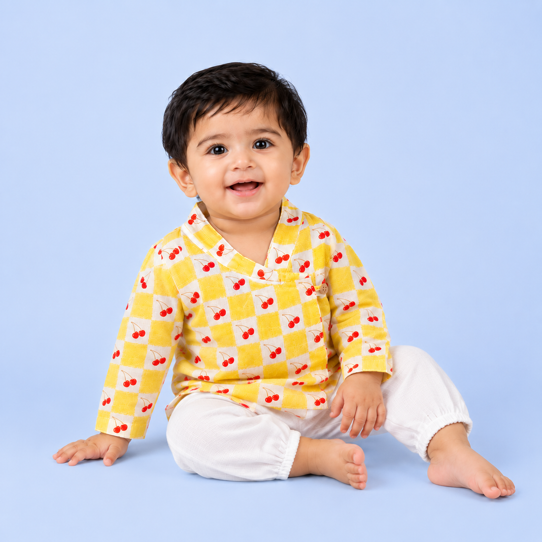 Very Cherry Muslin Angrakha Set