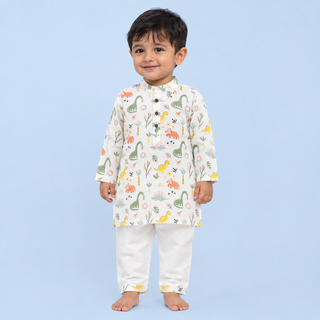 Dancing Dinosaurs Cotton Kurta Set