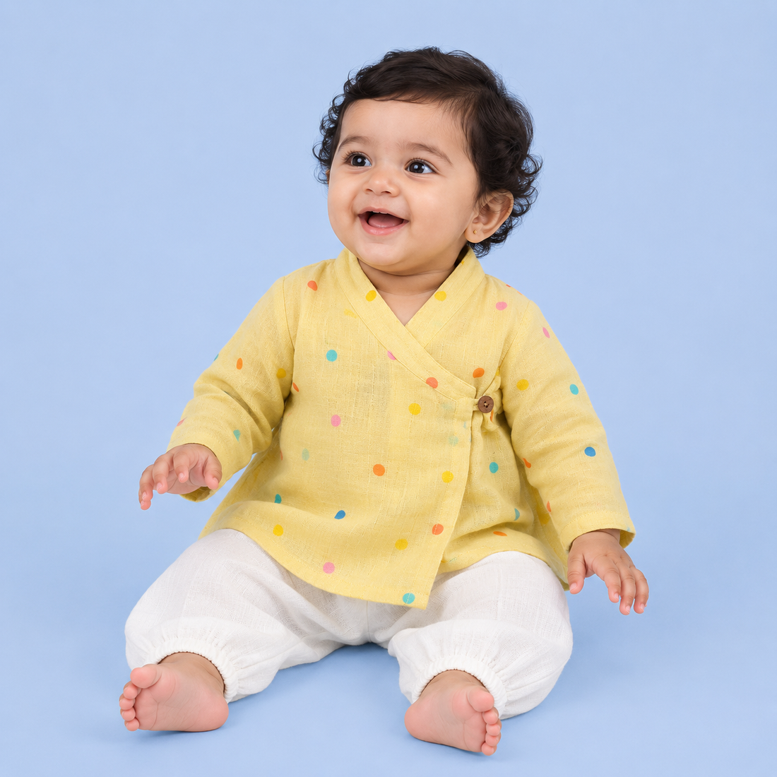 Dream Polka Muslin Angrakha Set