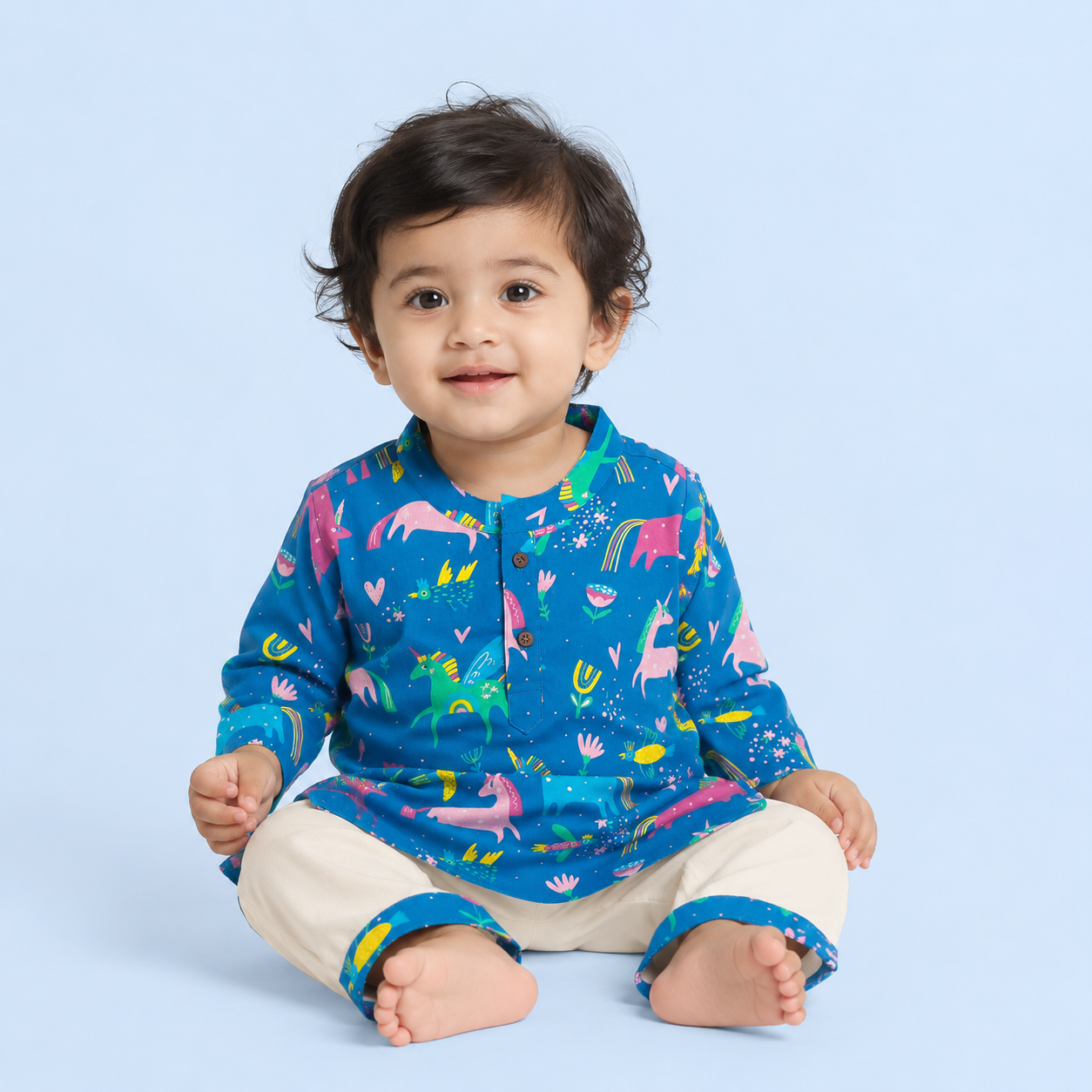 Mystical Unicorn Cotton Kurta Set