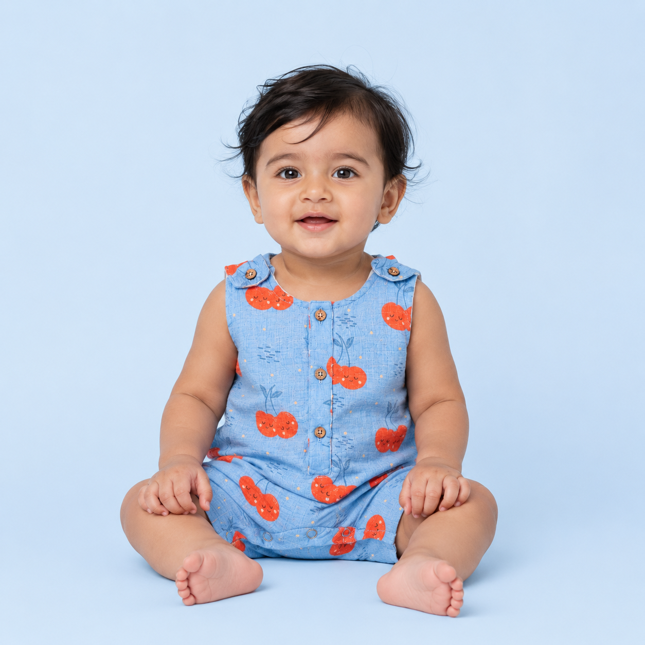 Cheeryful Muslin Double Layer Romper