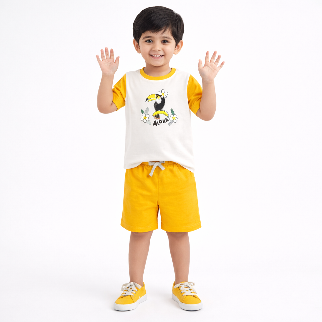 Aloha Cotton T-Shirt & Shorts Set