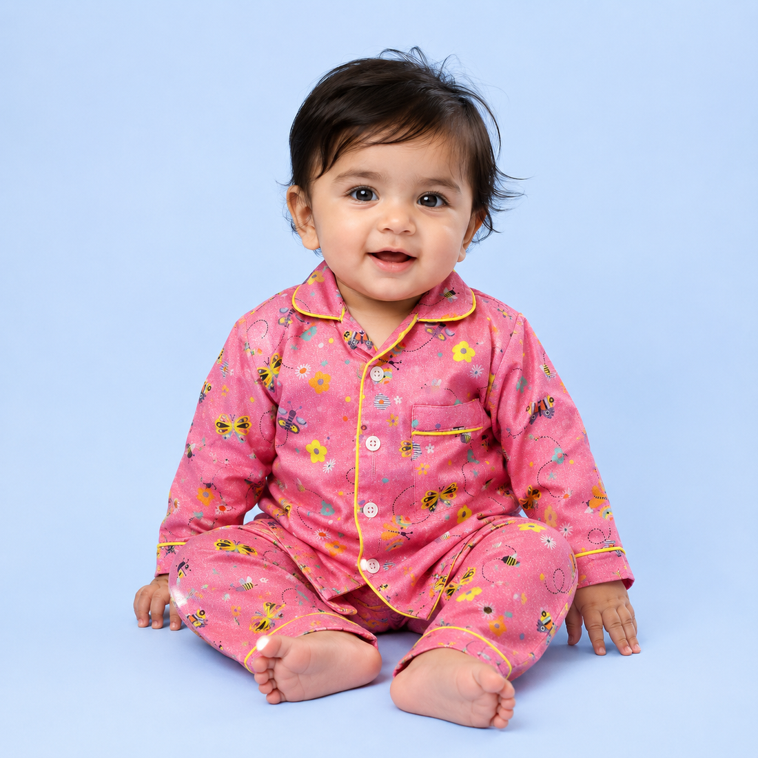 Butterfly Bloom Full Sleeves Night Suit