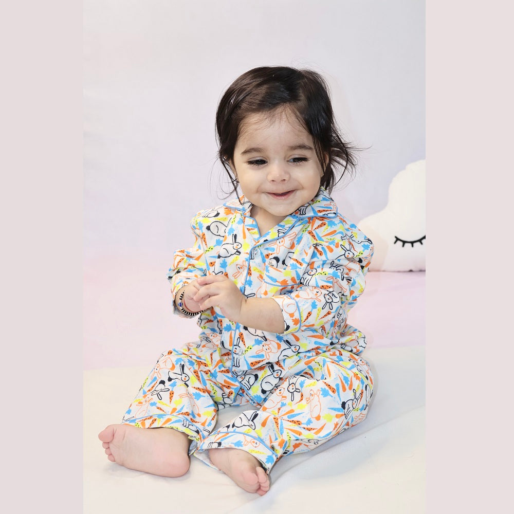 Colorful Rabbits Night Suit (Full Sleeves)