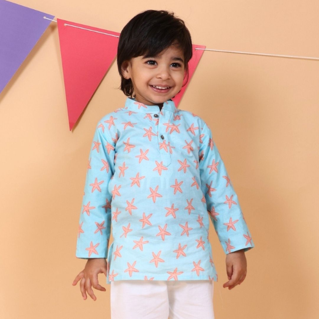 Coral Starfish Cotton Kurta set