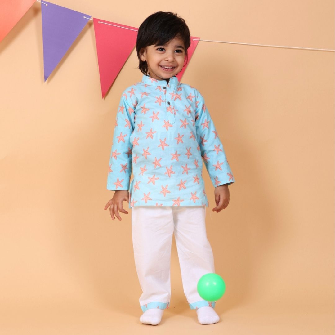 Coral Starfish Cotton Kurta set