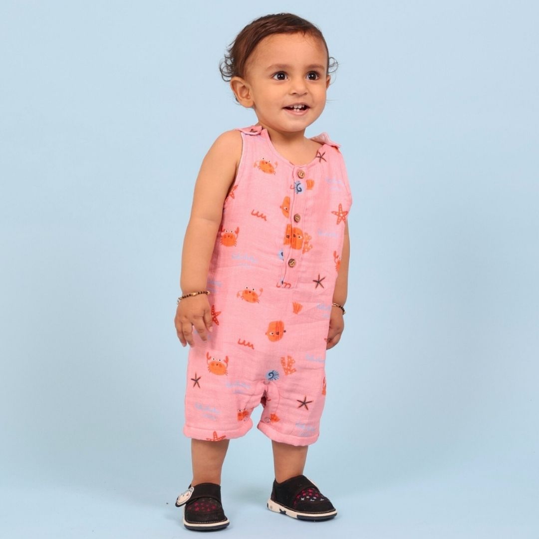 Crabs Double Layer Muslin Romper