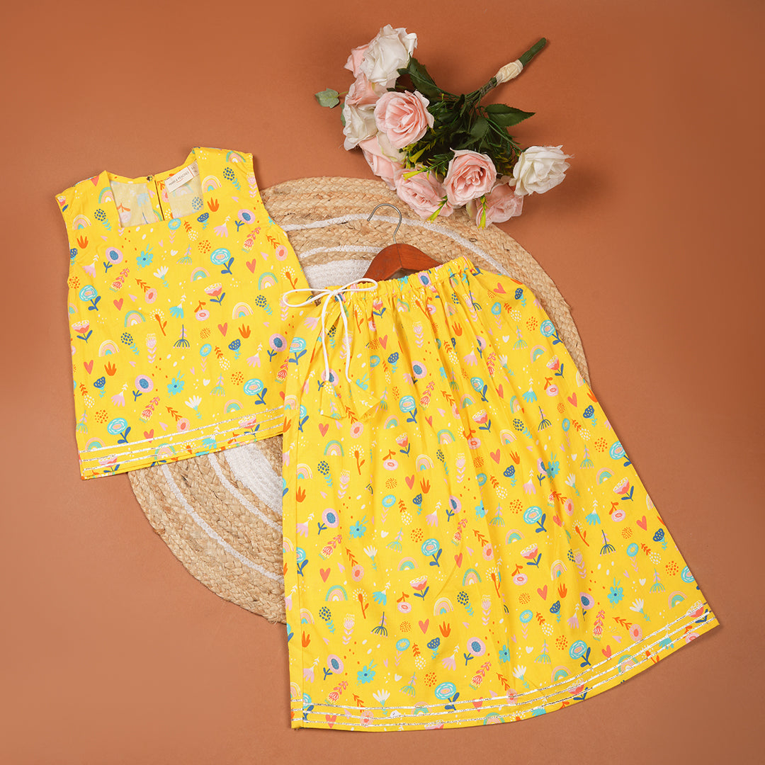 Yellow Floral Lehenga Set