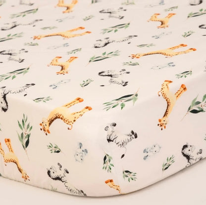 Zebras &amp; Giraffes Fitted Cot Sheet