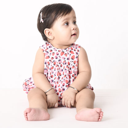Balloon Sunsuit in Strawberry