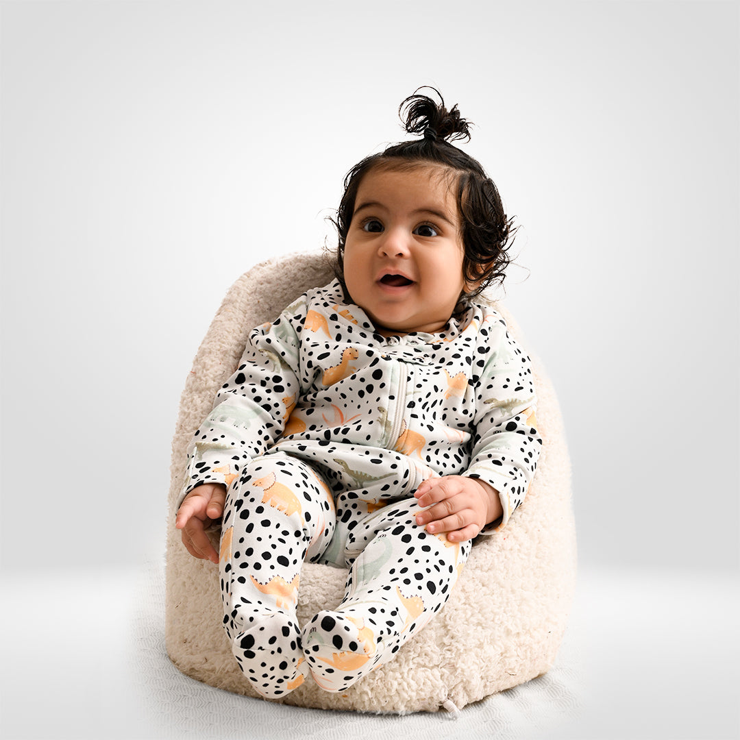 Zipped Footed Sleepsuit Animal Print - 3pc Pack