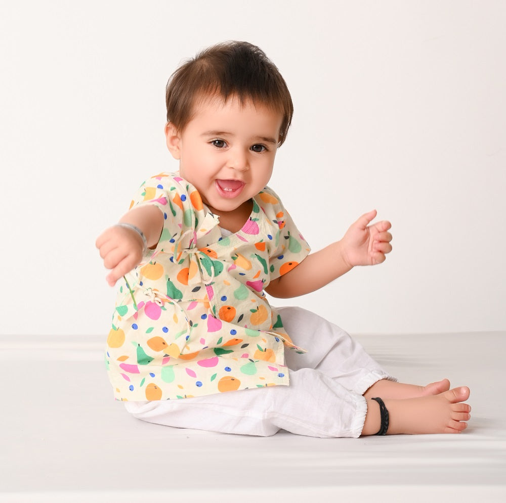 Buy Rainforest Animals Print Baby Angrakha Set Online In India – Mama