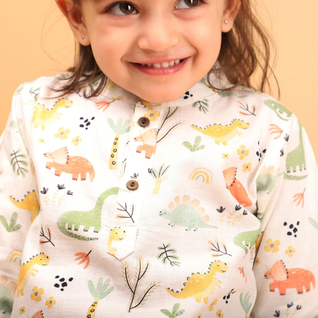 Dancing Dinosaurs Kurta Set