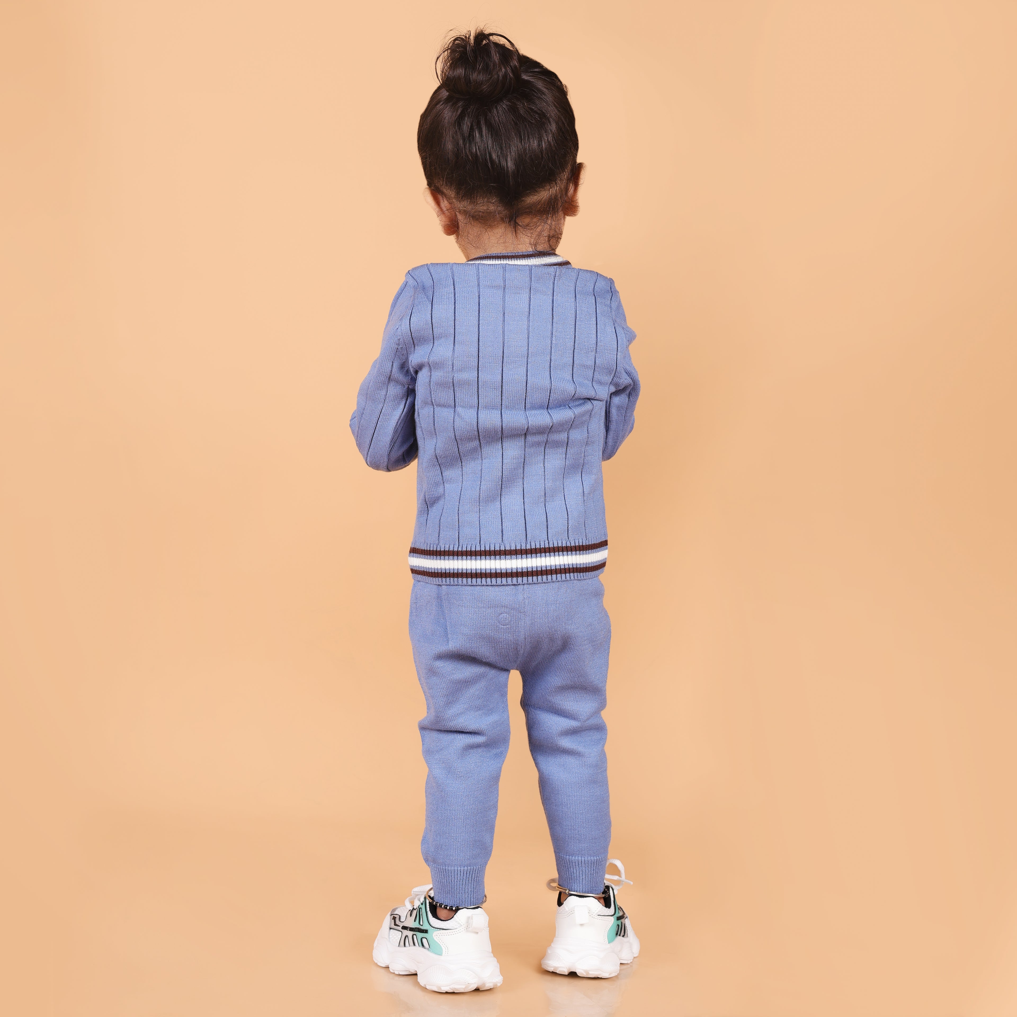 Fiesty Lion cable Knit Winter Co-ord Set - Blue