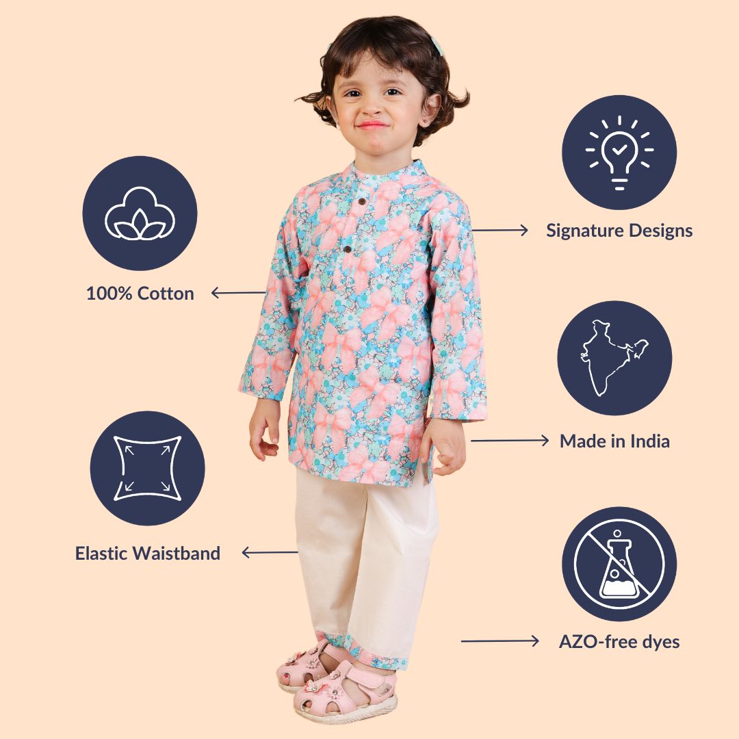 Floral Bows Kurta Set