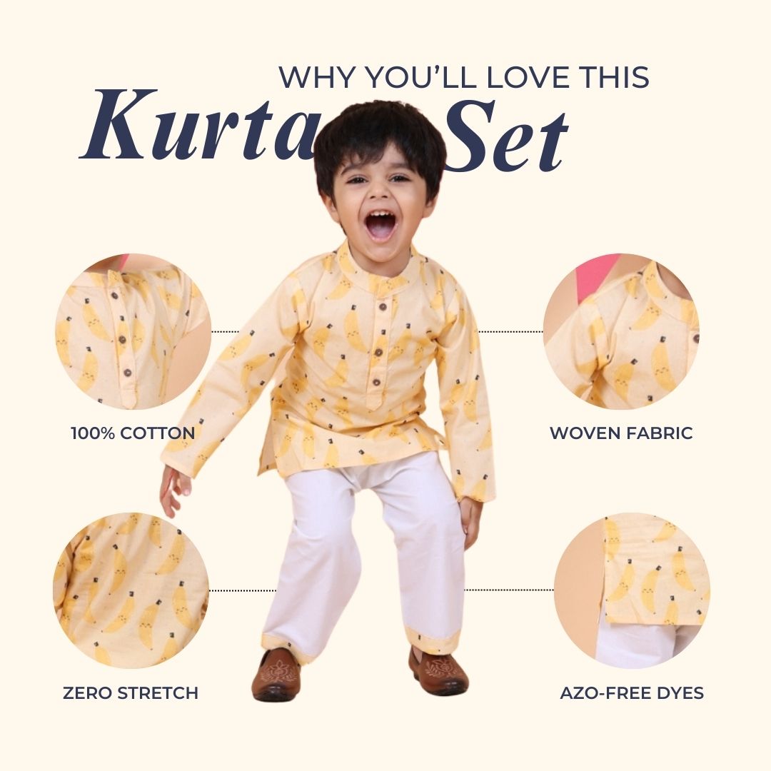 100% Cotton Kurta Set, Go Bananas