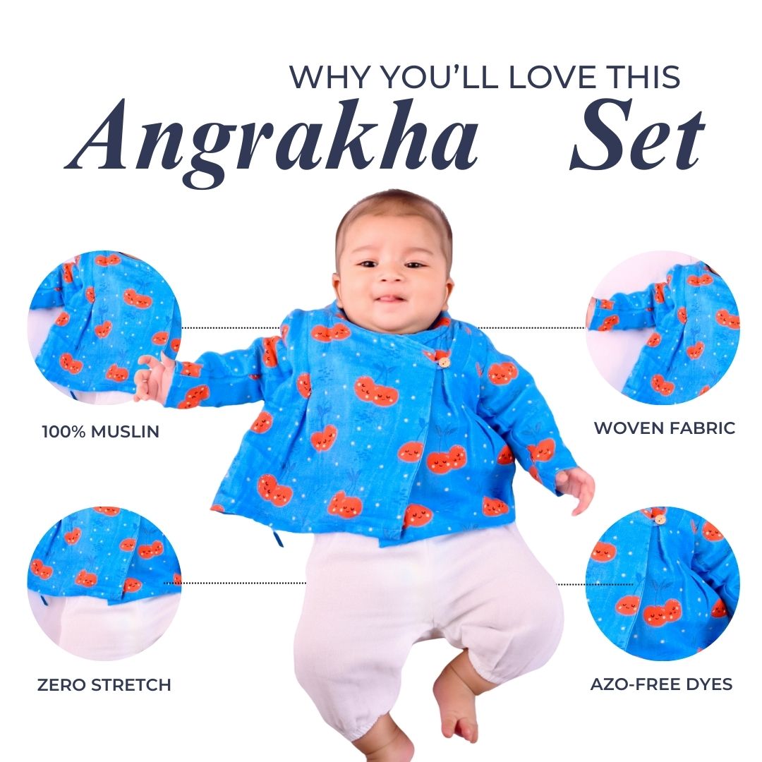 Cheeryful Muslin Angrakha Set