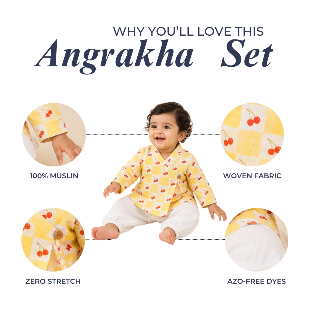 Very Cherry Muslin Angrakha Set