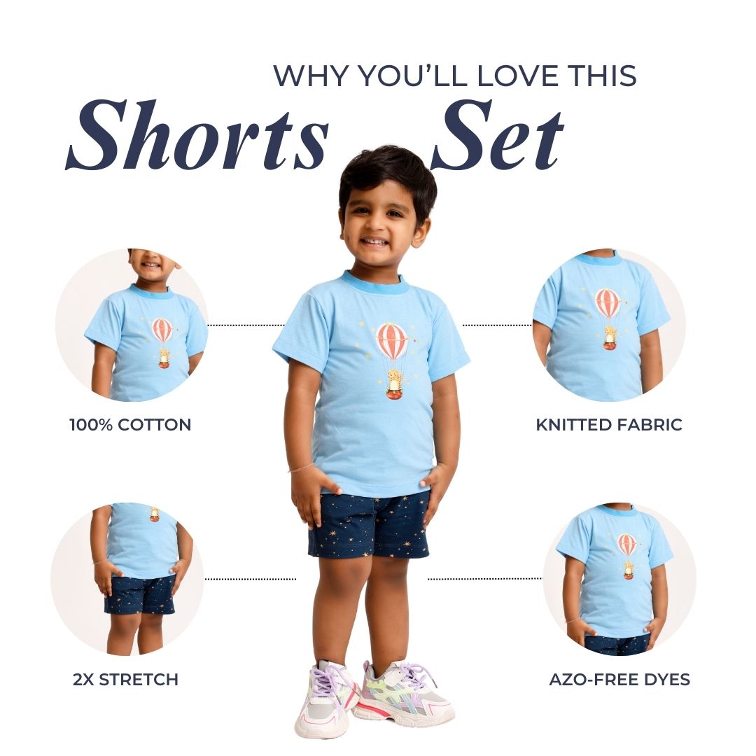 Dreamy Circus Cotton T-Shirt & Shorts Set