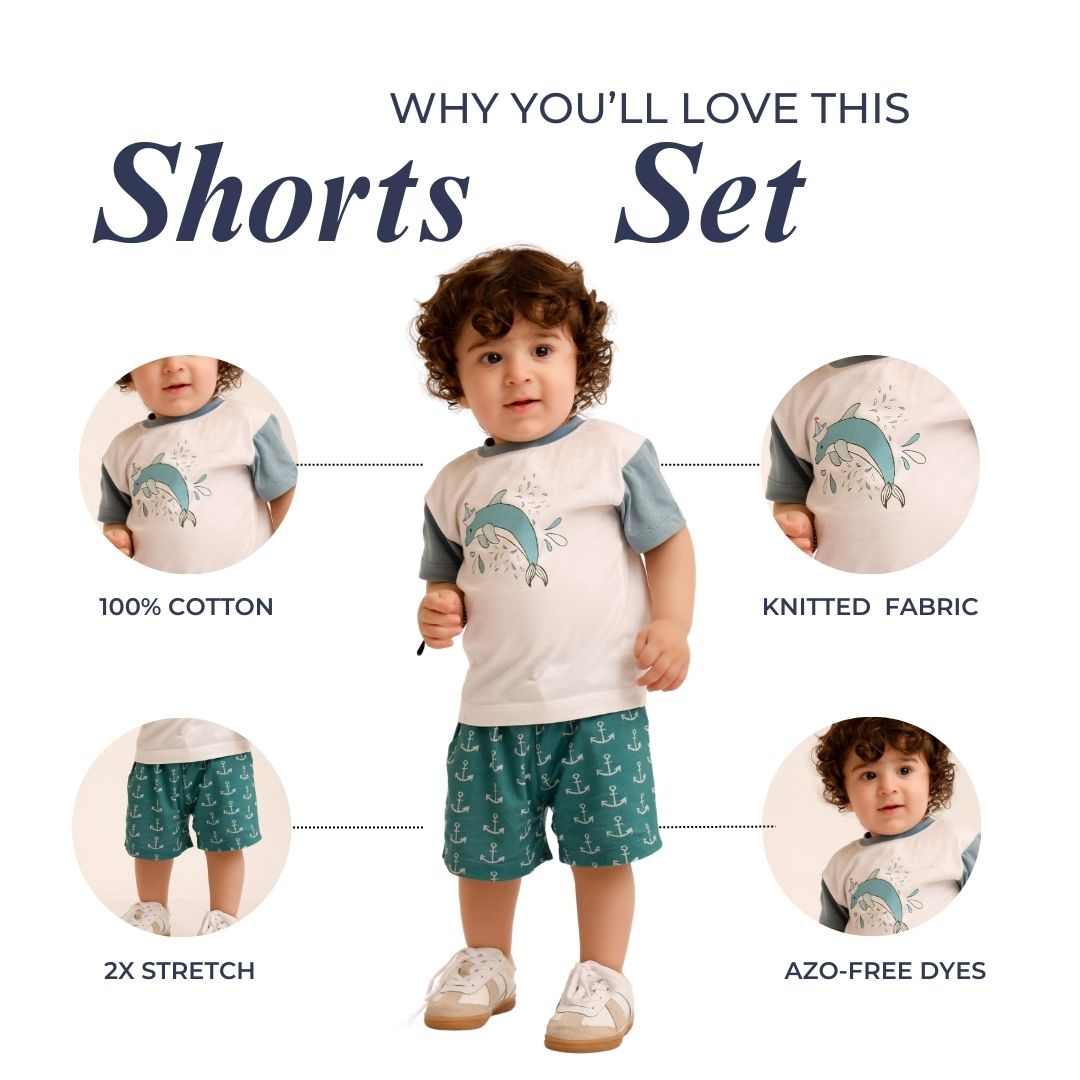 Nautical Summer Cotton T-Shirt & Shorts Set