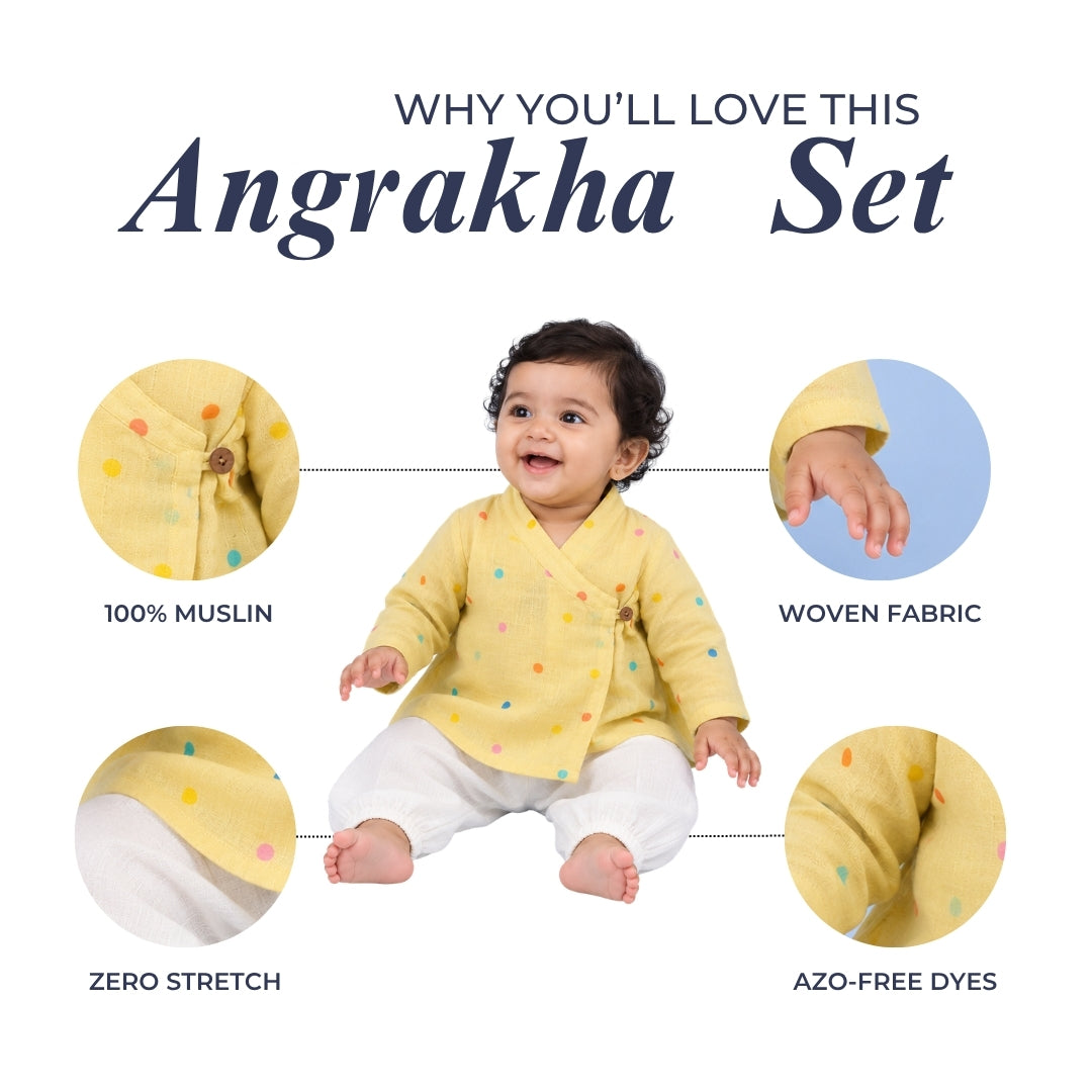 Dream Polka Muslin Angrakha Set