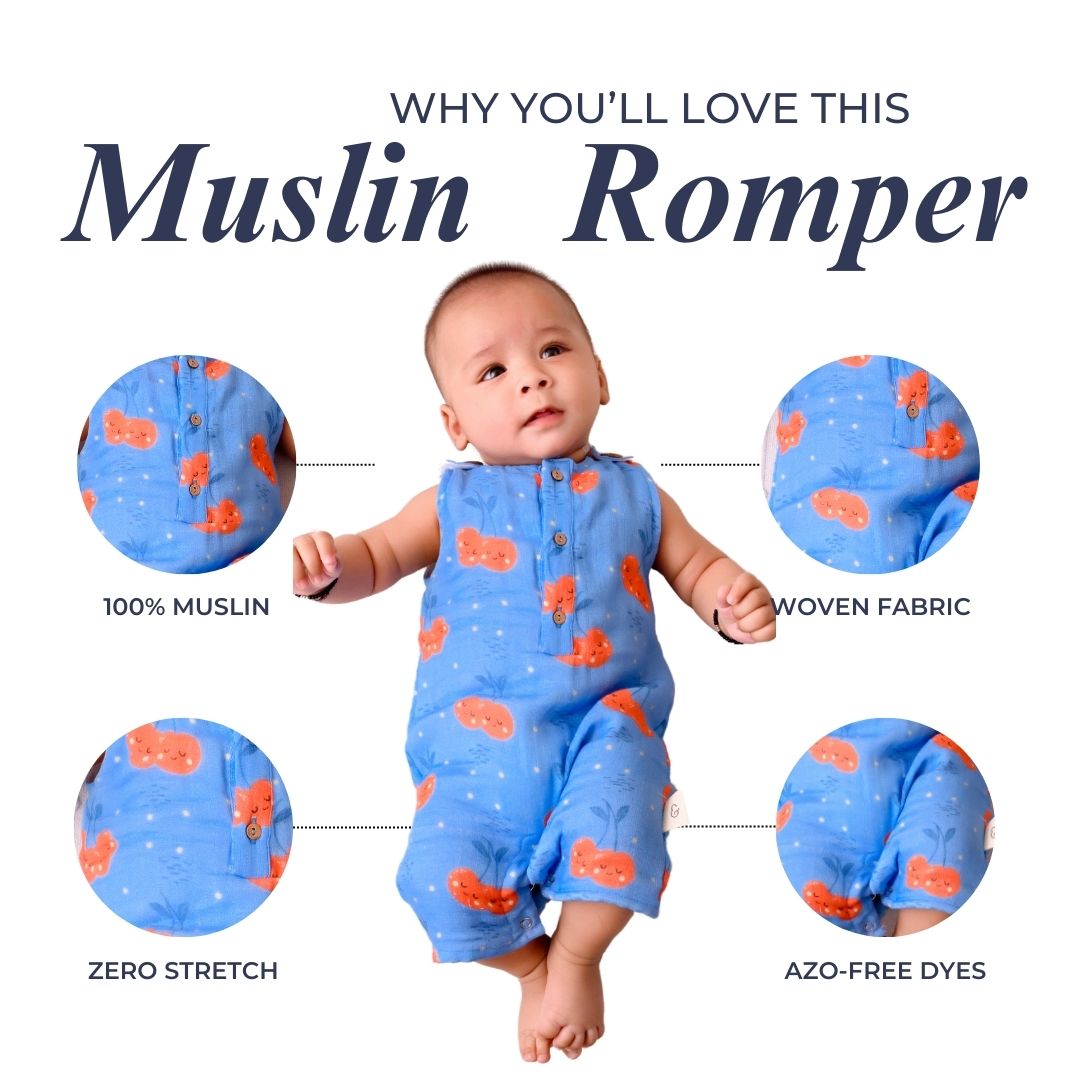 Cheeryful Muslin Double Layer Romper