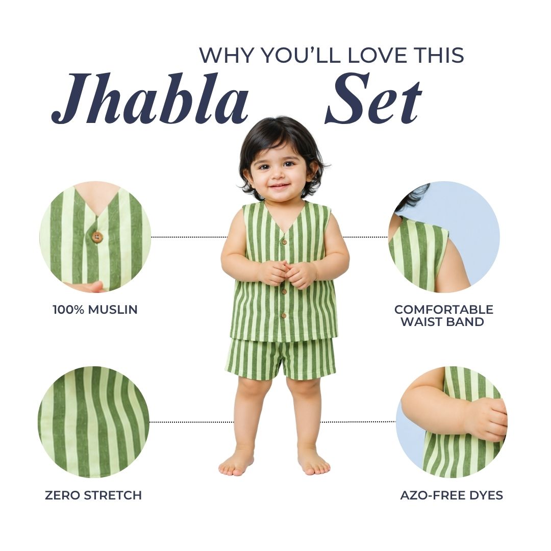 Stripe Parade Jhabla Top with Shorts