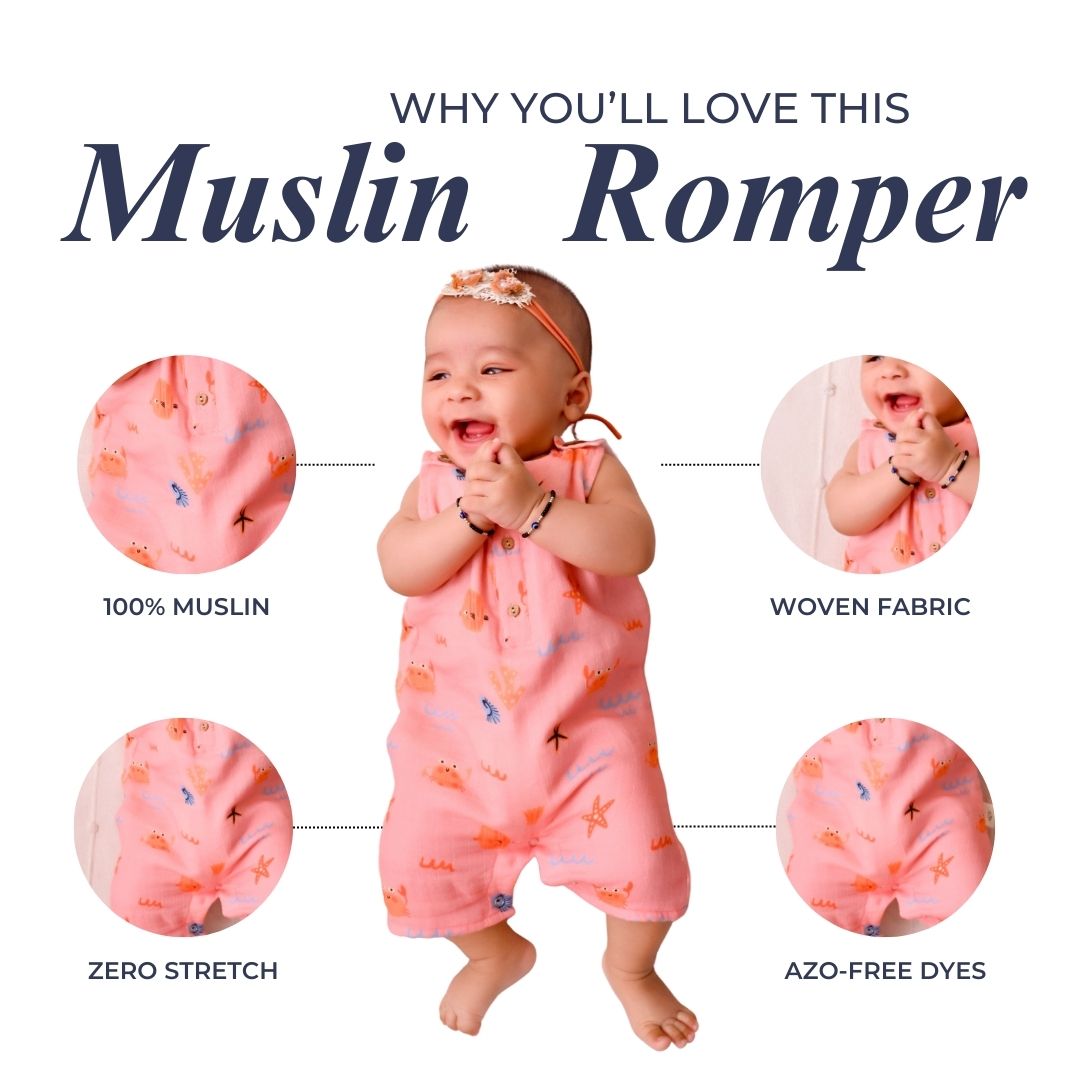 Crabs Muslin Double Layer Romper