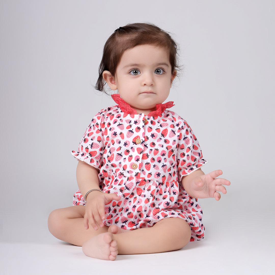 Shop You & Me Baby So Sweet Lace Frock Set (Pink, 3 pieces) Online in Qatar