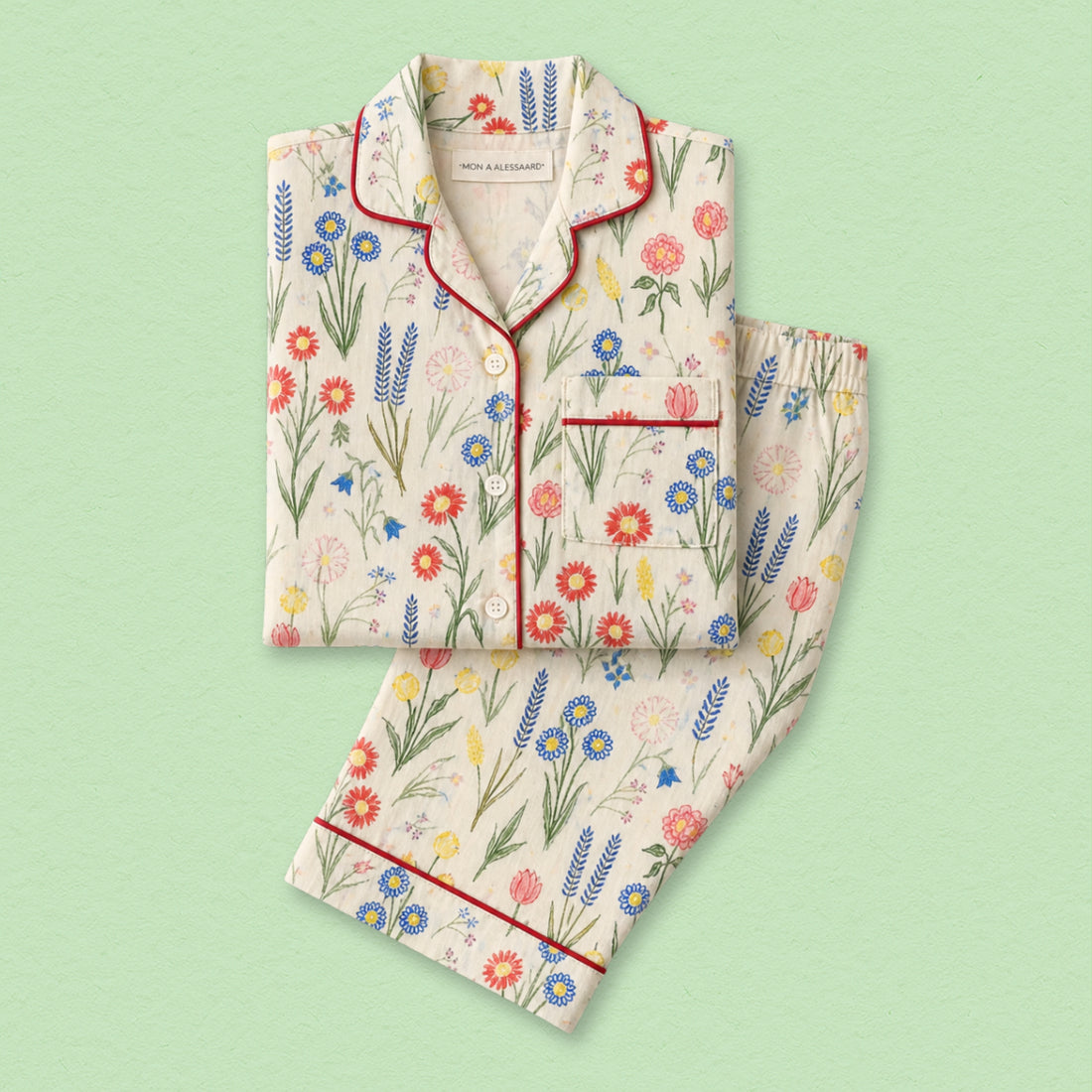 Floral Drama Full Sleeves Night Suit