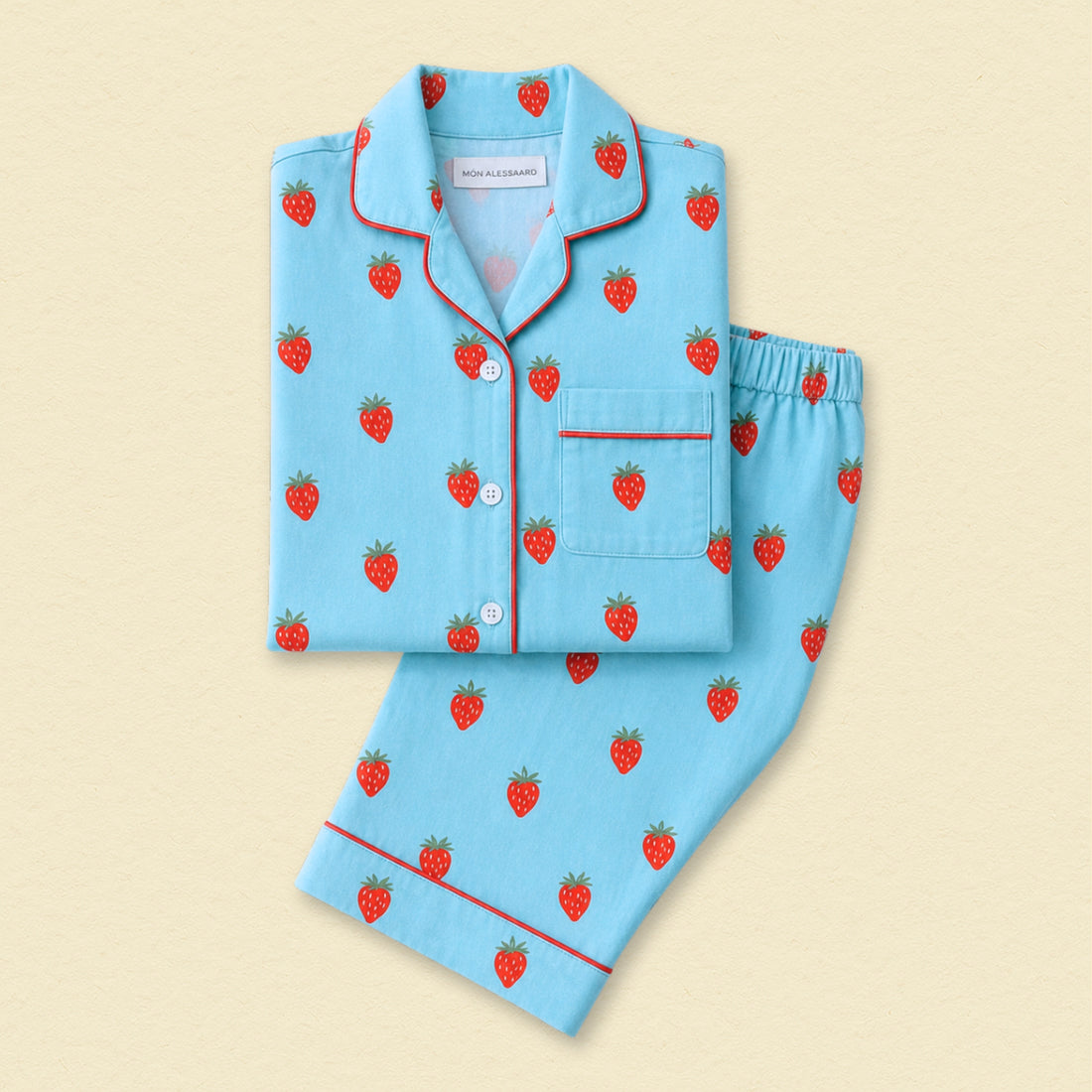 Summer Strawberries Full Sleeves Night Suit