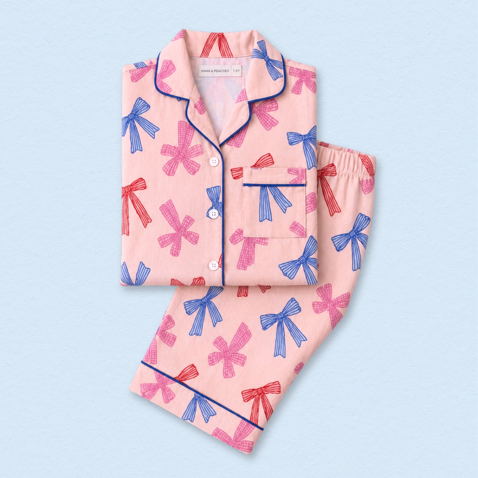 Bow Party Full Sleeves Night Suit