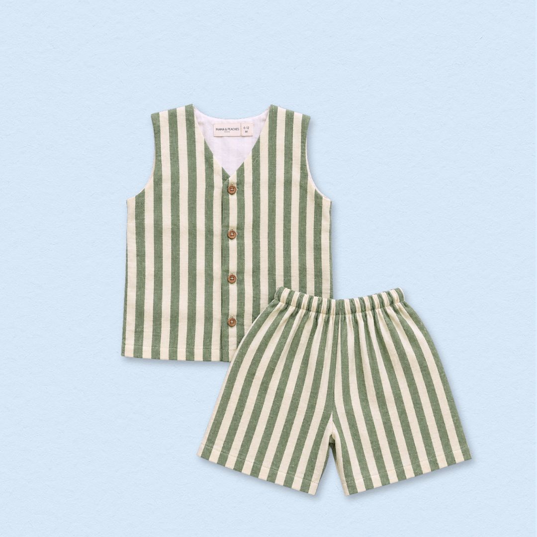 Stripe Parade Jhabla Top with Shorts