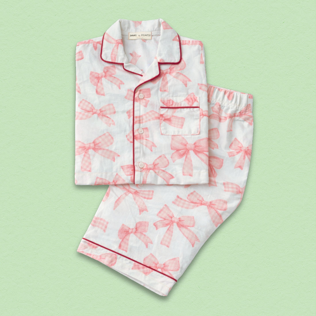 Pretty Bows Full Sleeves Night Suit