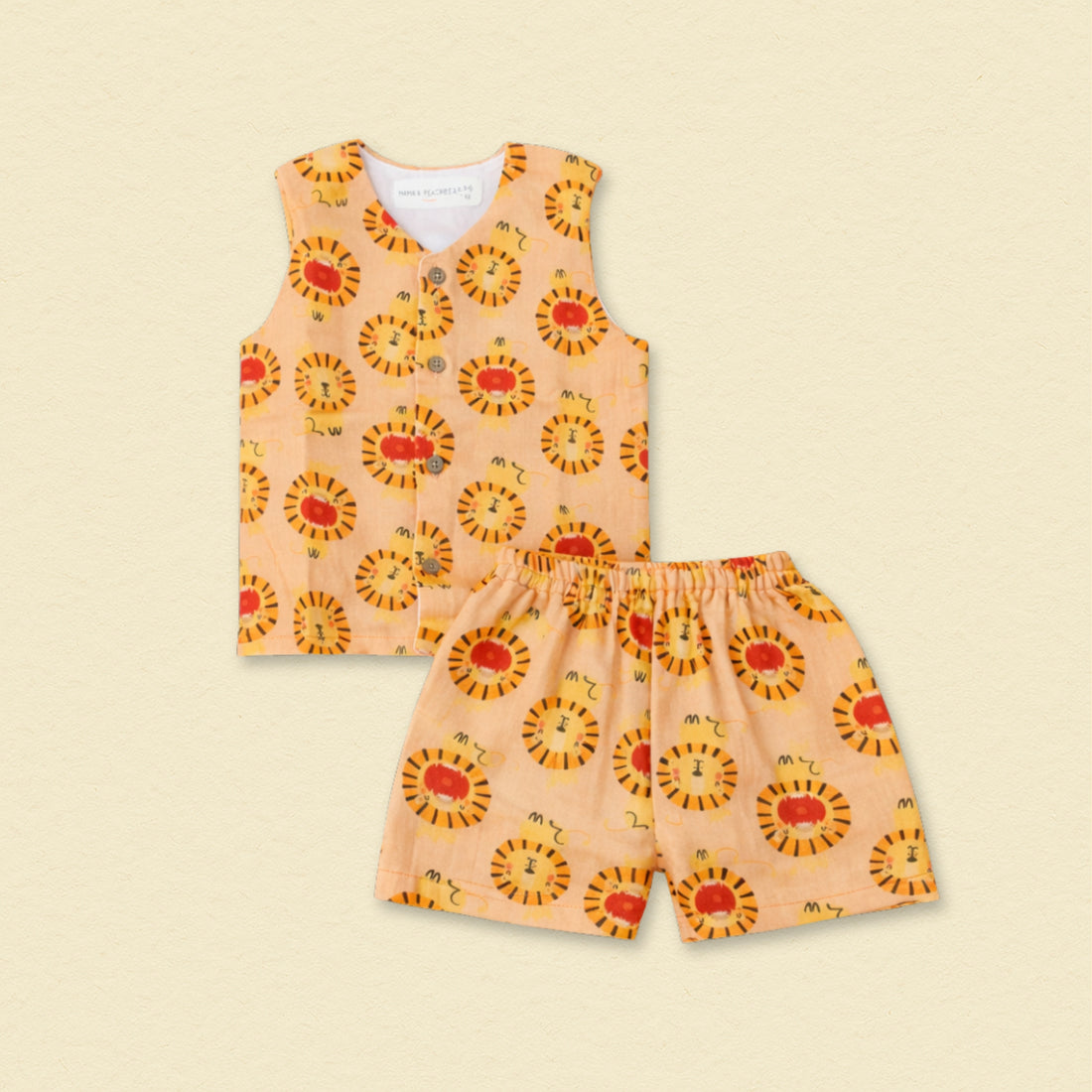 Lion Muslin Jhabla Top with Shorts