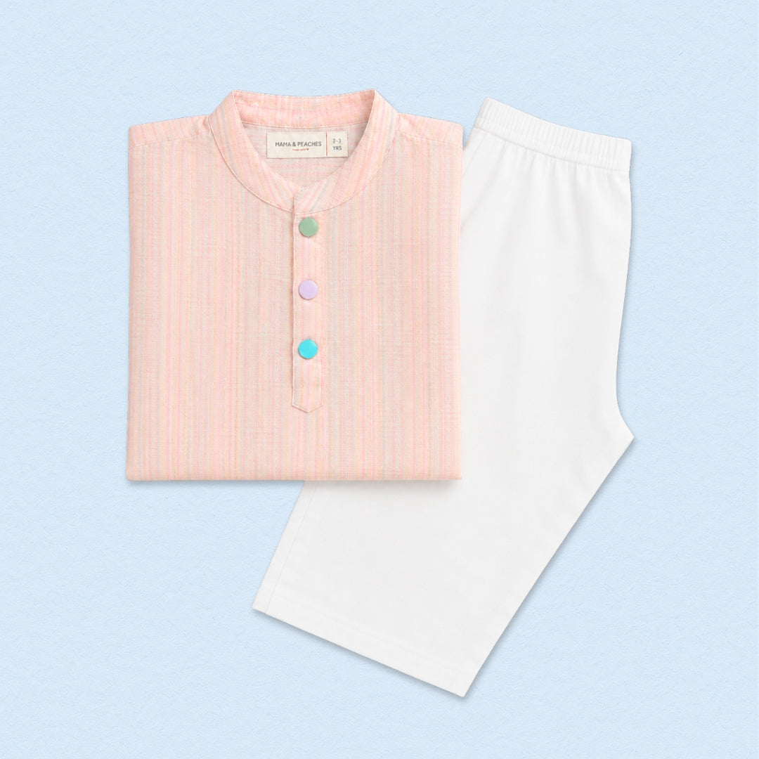 Strawberry Stripes Kurta Set