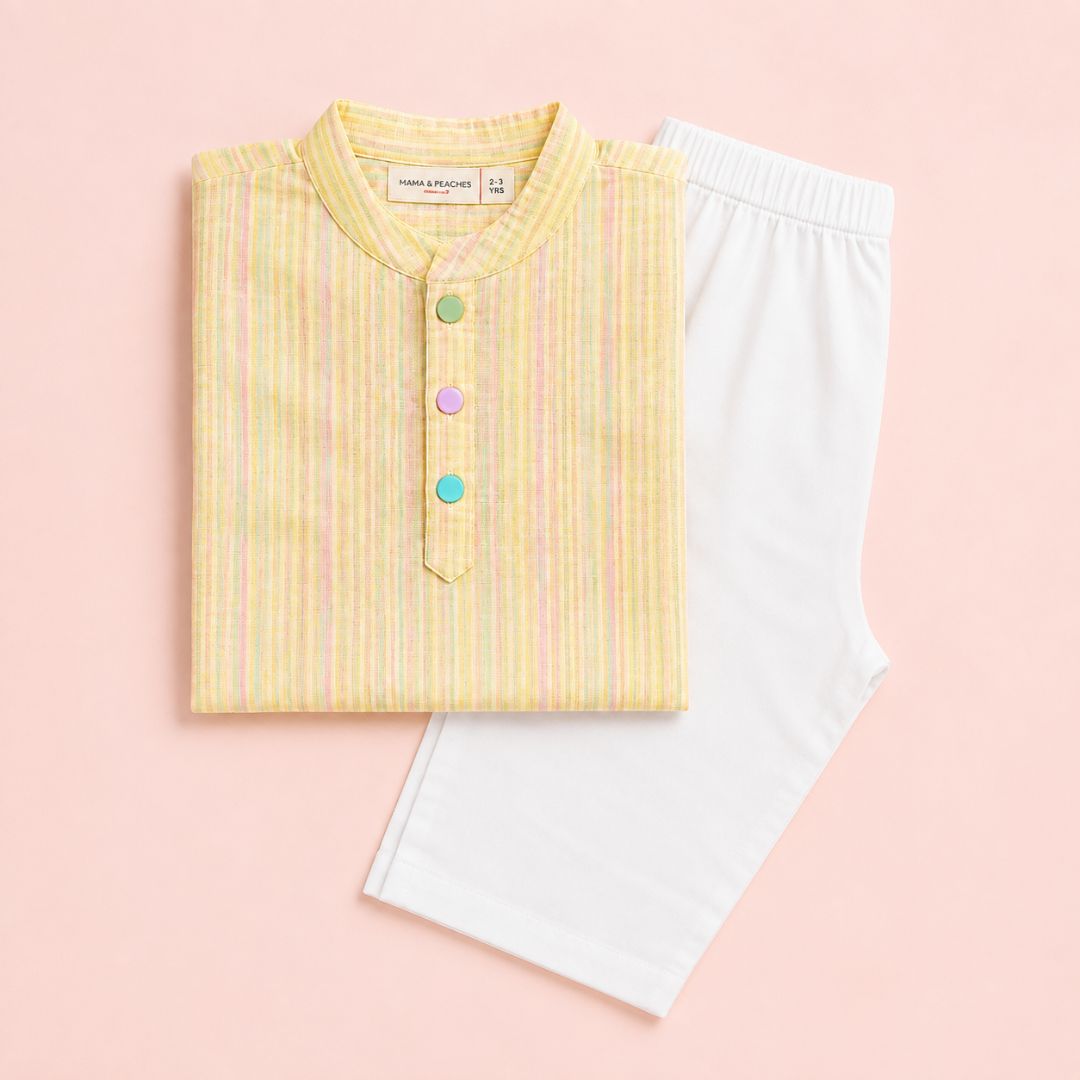 Lemon Stripes Kurta Set