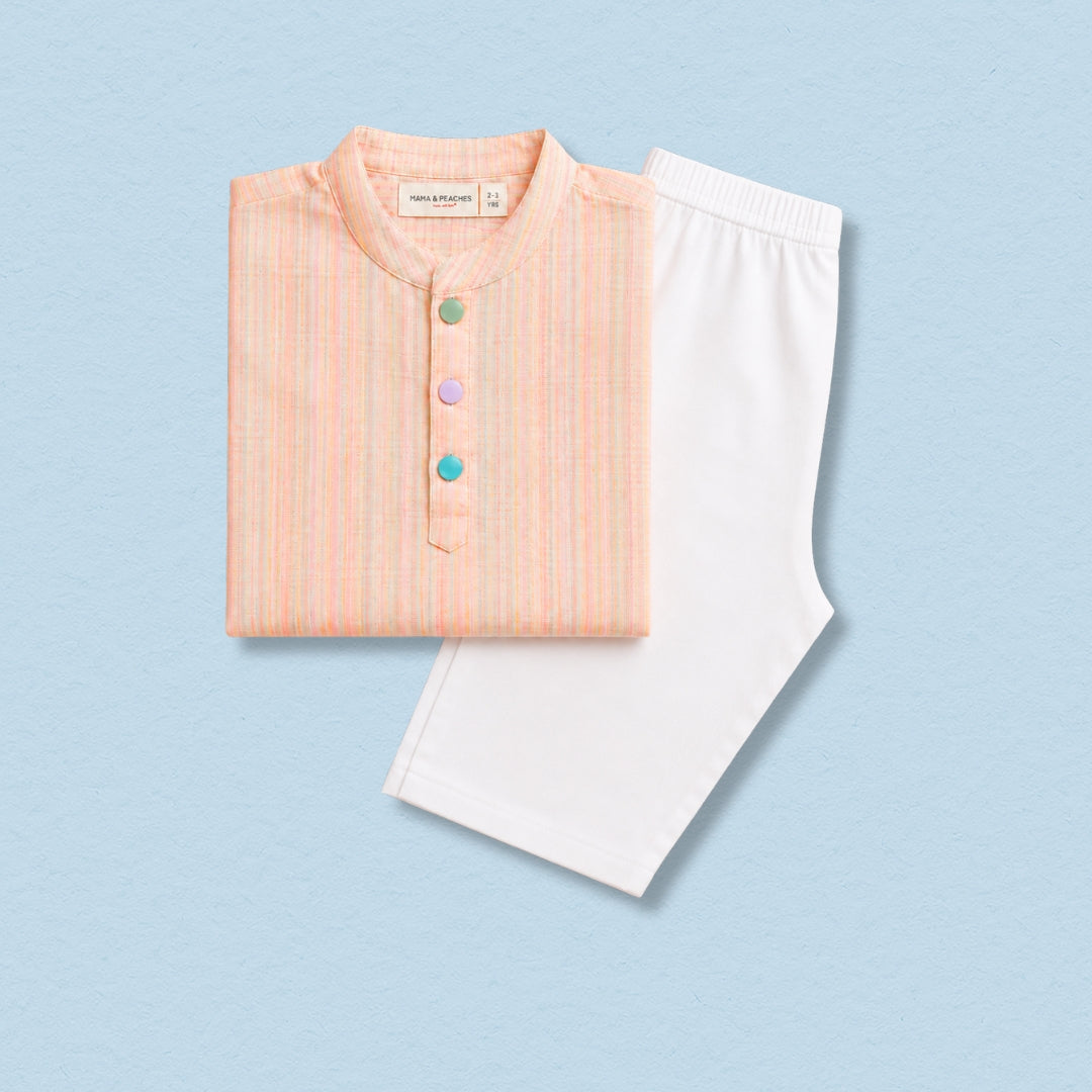 Strawberry Stripes Kurta Set
