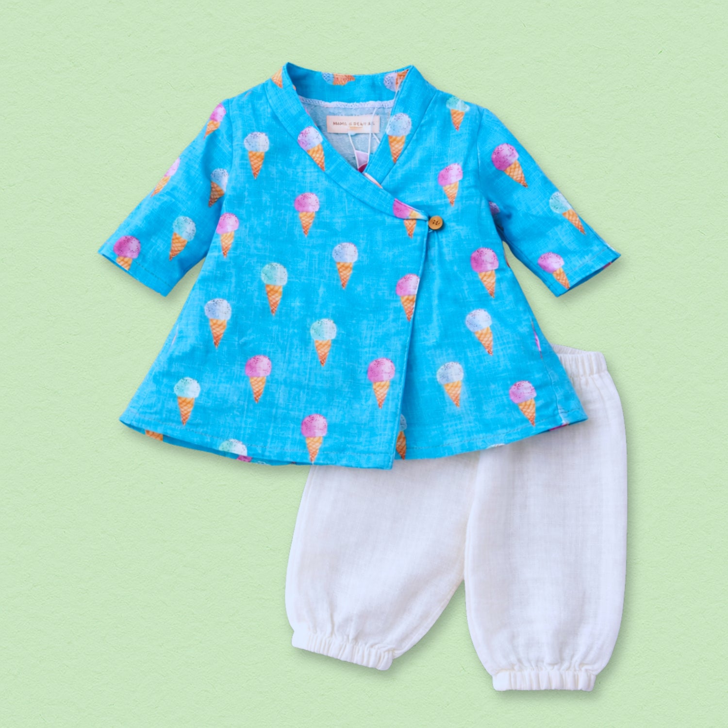 Raspberry Icecream Muslin Angrakha Set