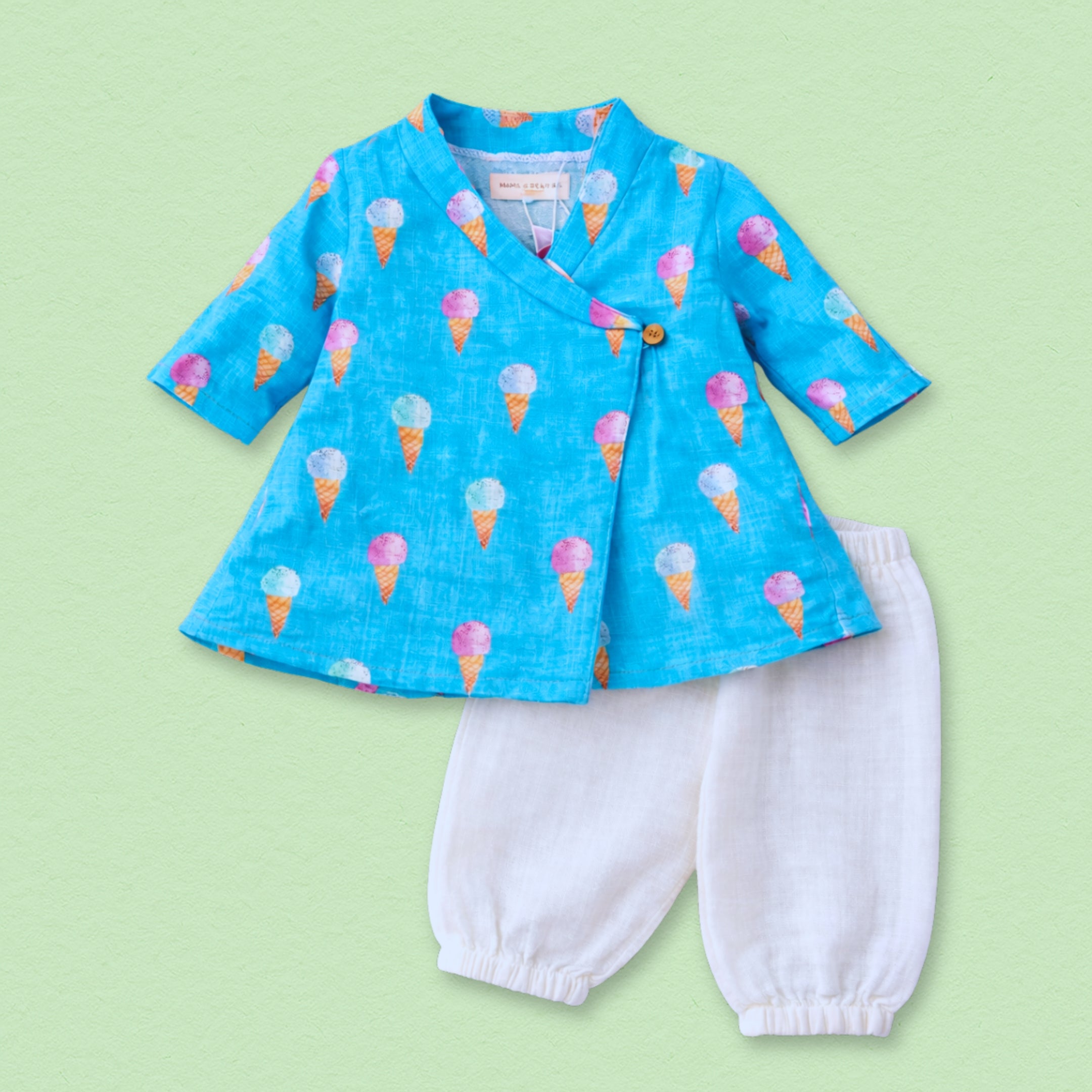 Raspberry Icecream Muslin Angrakha Set