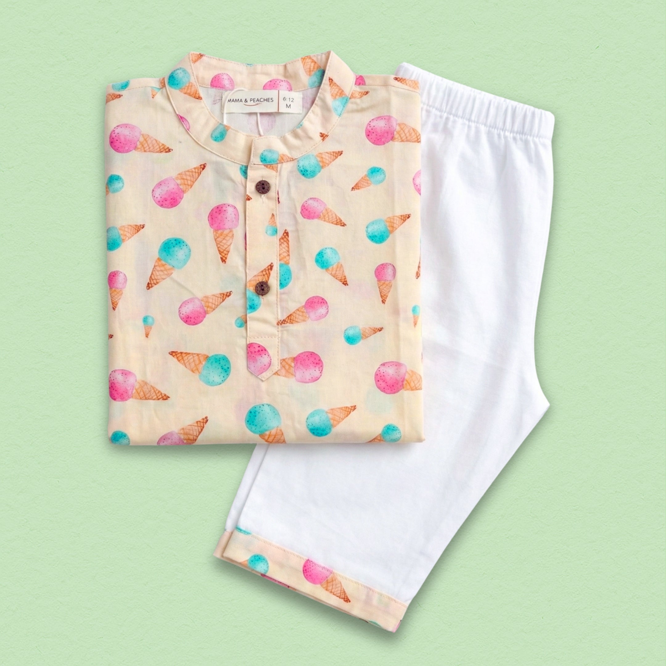 Raining Ice Creams Cotton Kurta Set