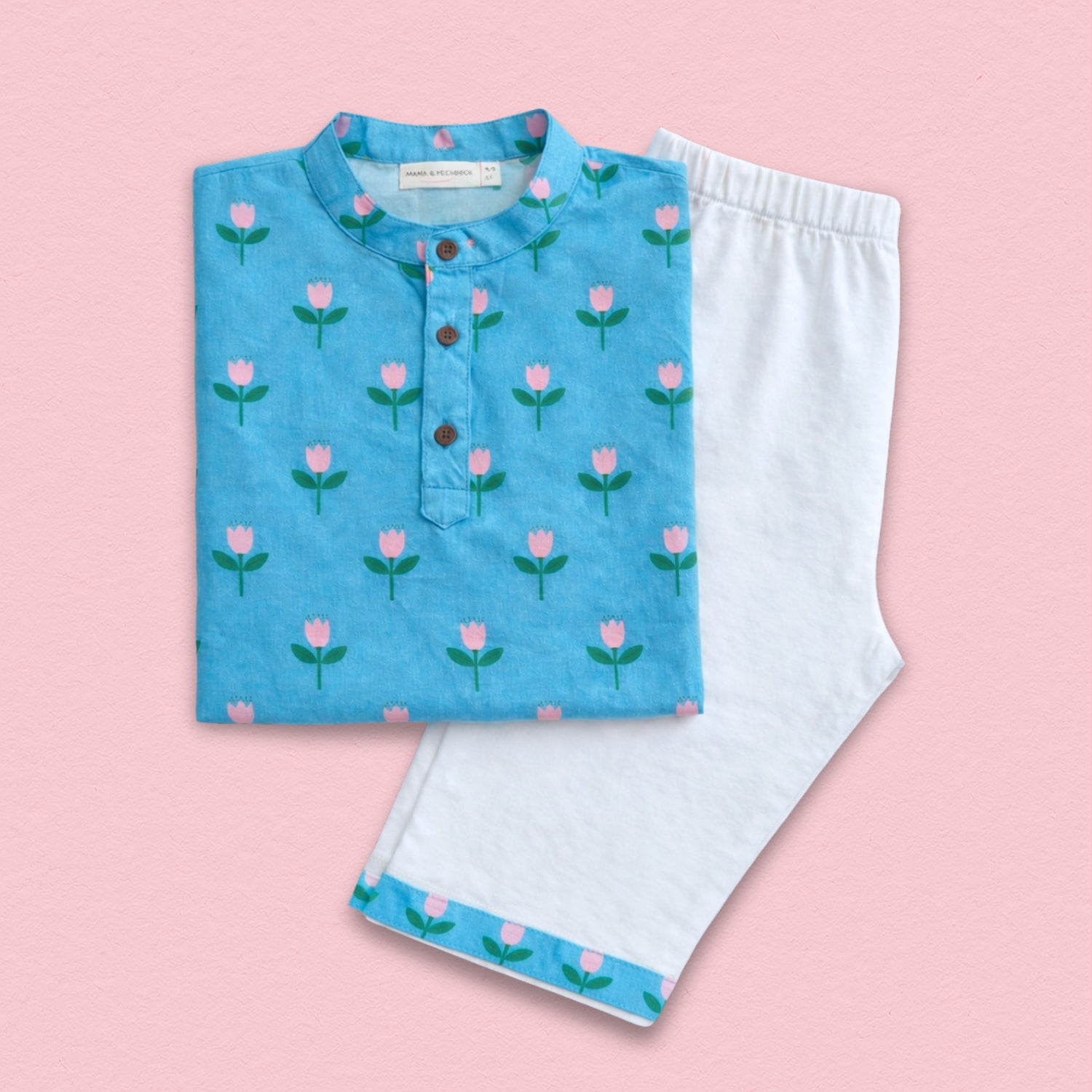 Pretty Flower Cotton Kurta Set