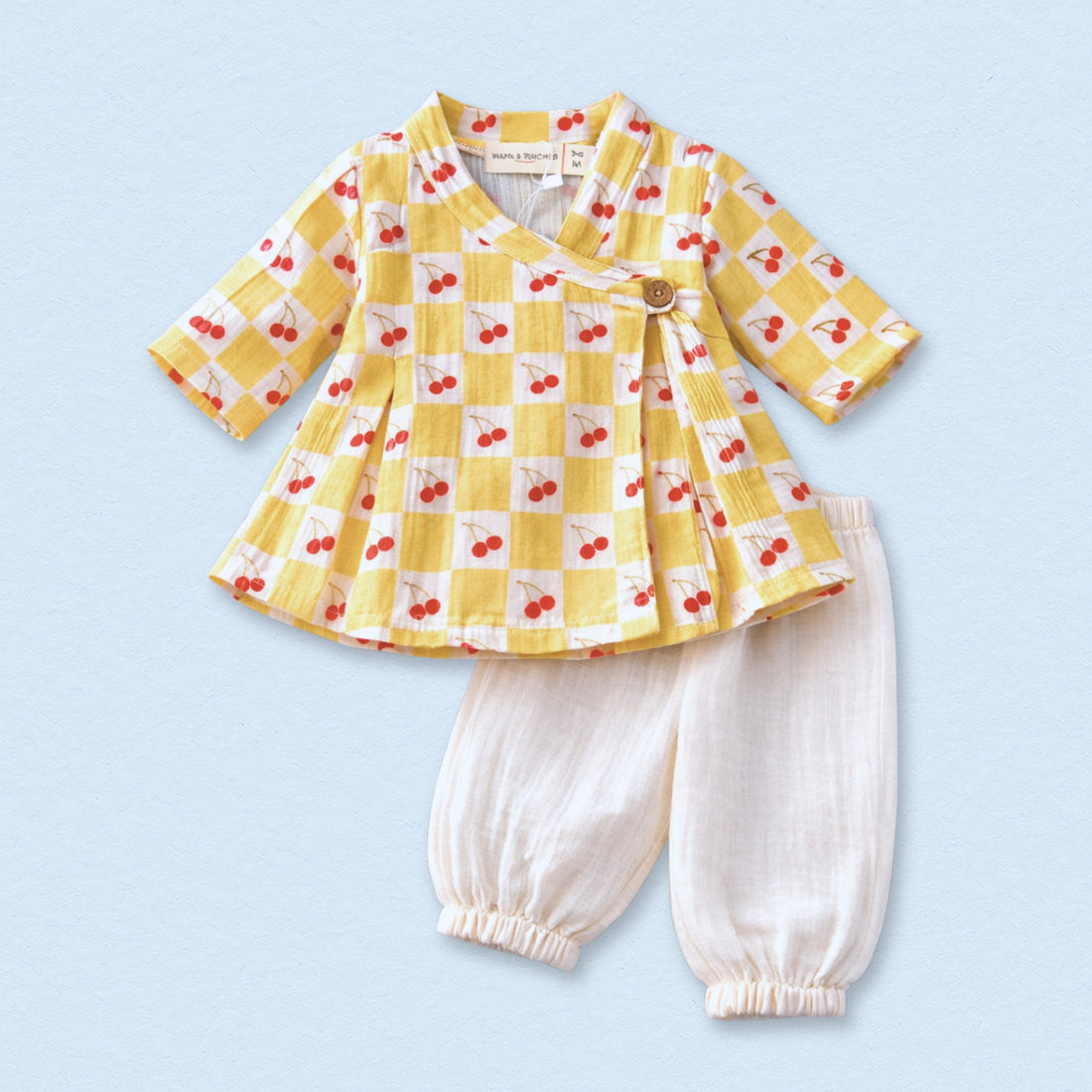 Very Cherry Muslin Angrakha Set