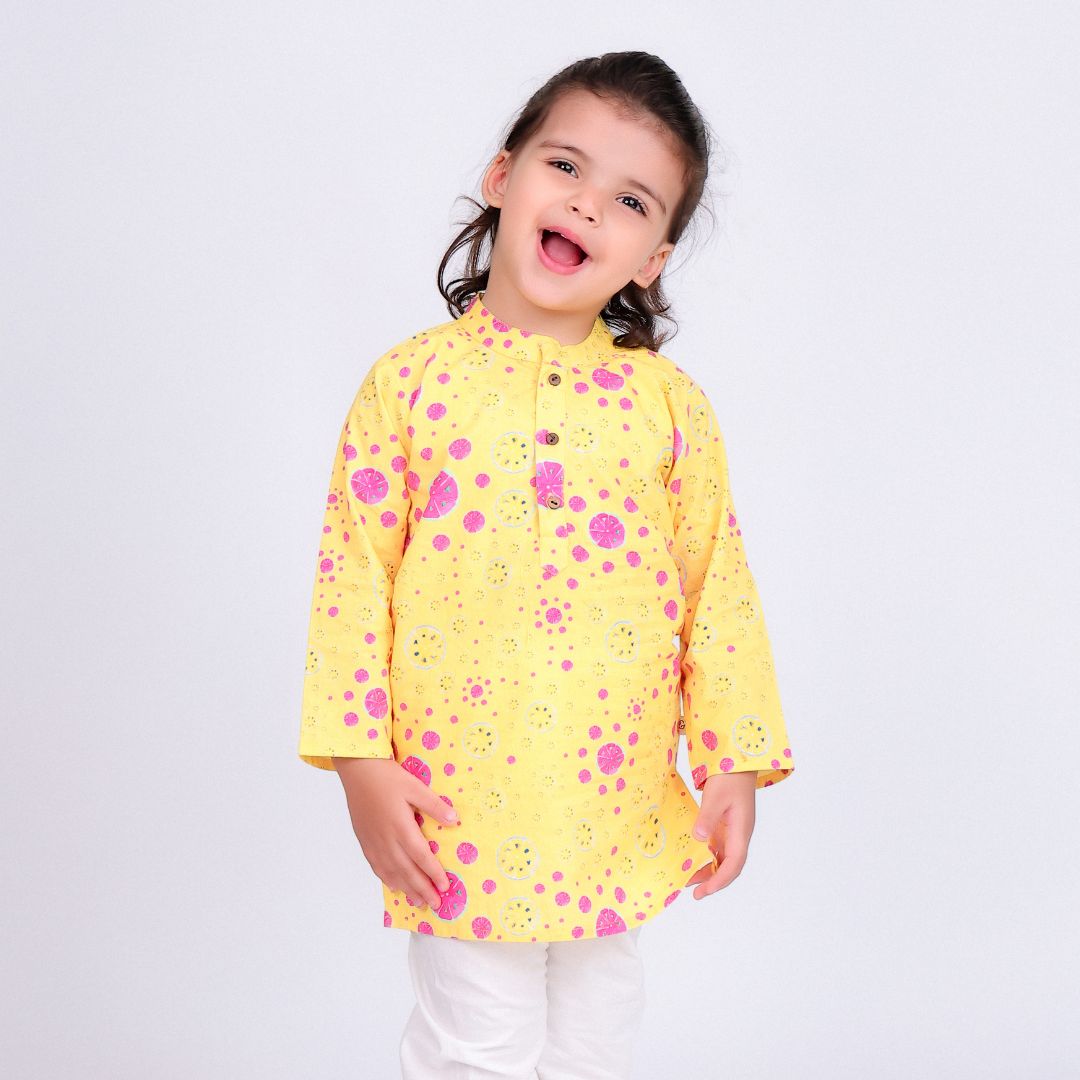 Lemony Summer Cotton Kurta Set