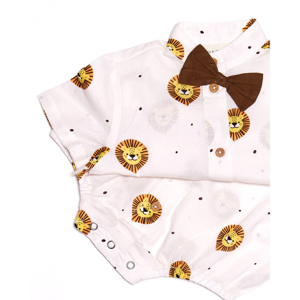 Lion Shorts Set with Bow Tie