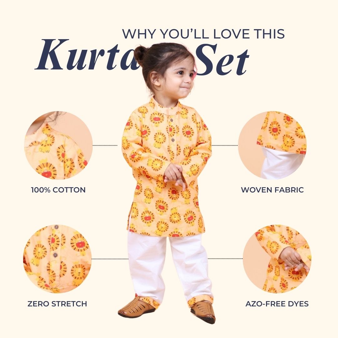 Lion King Cotton Kurta Set