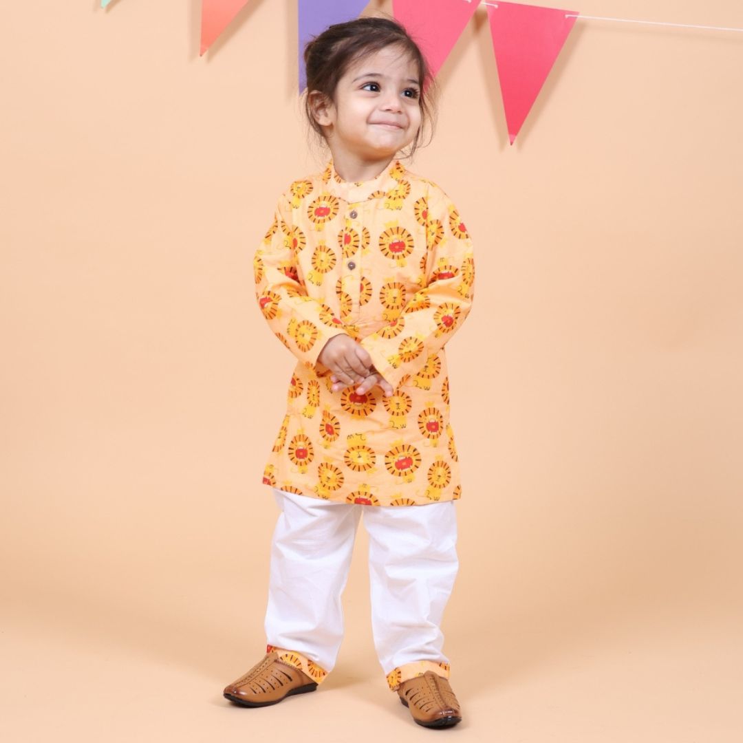 Lion King Cotton Kurta Set