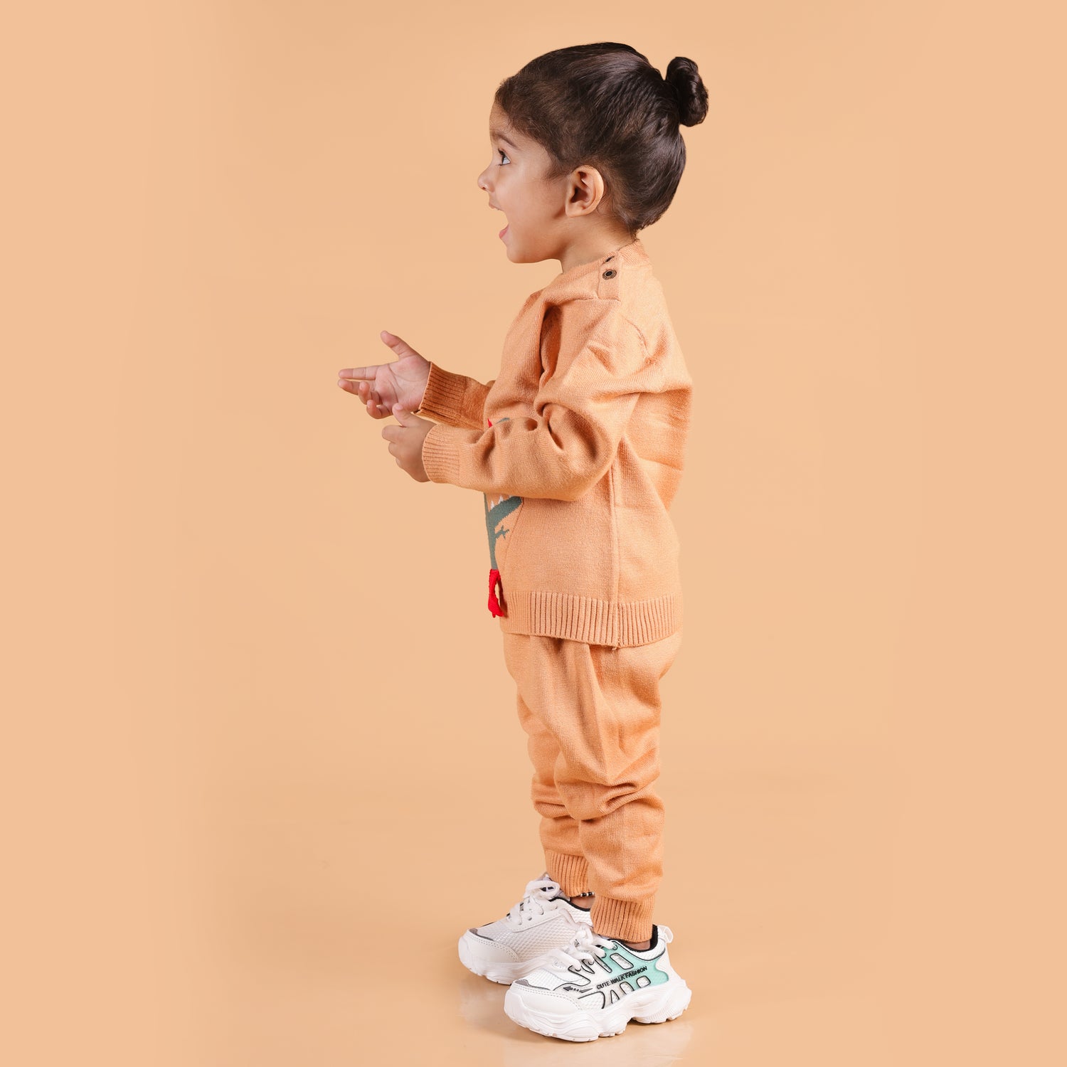 Mighty Dino Knitted Co-Ord Set - Brown