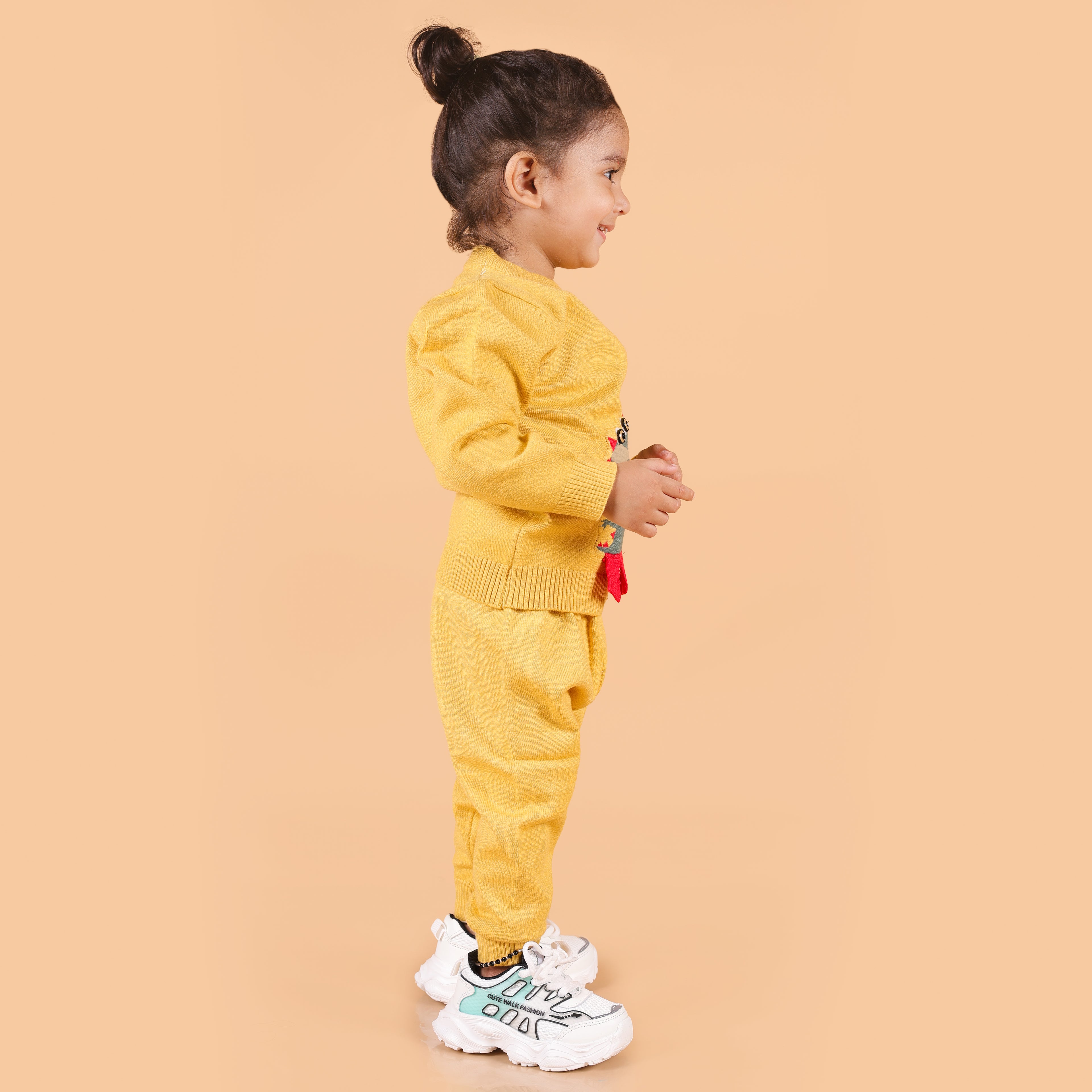 Mighty Dino Knitted Co-Ord Set - Yellow