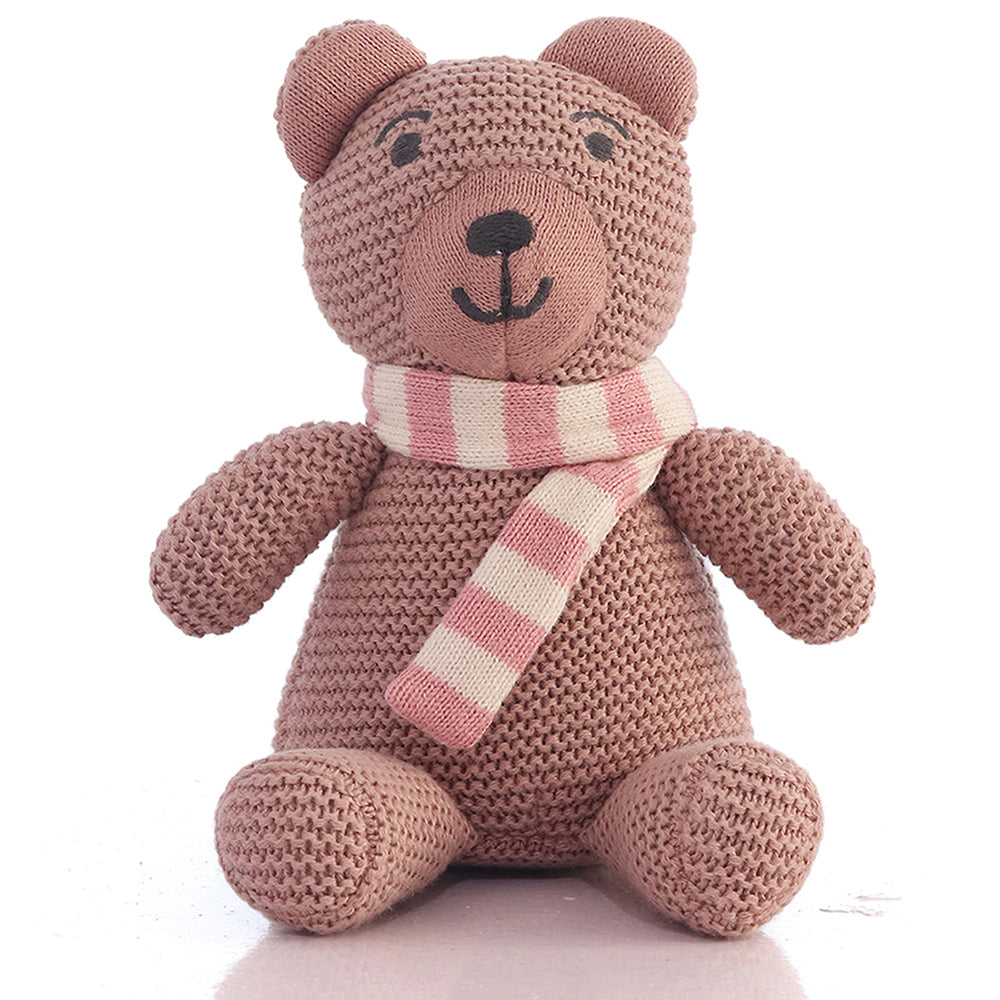 Mumma Bear Pink Knitted Stuffed Soft Toy
